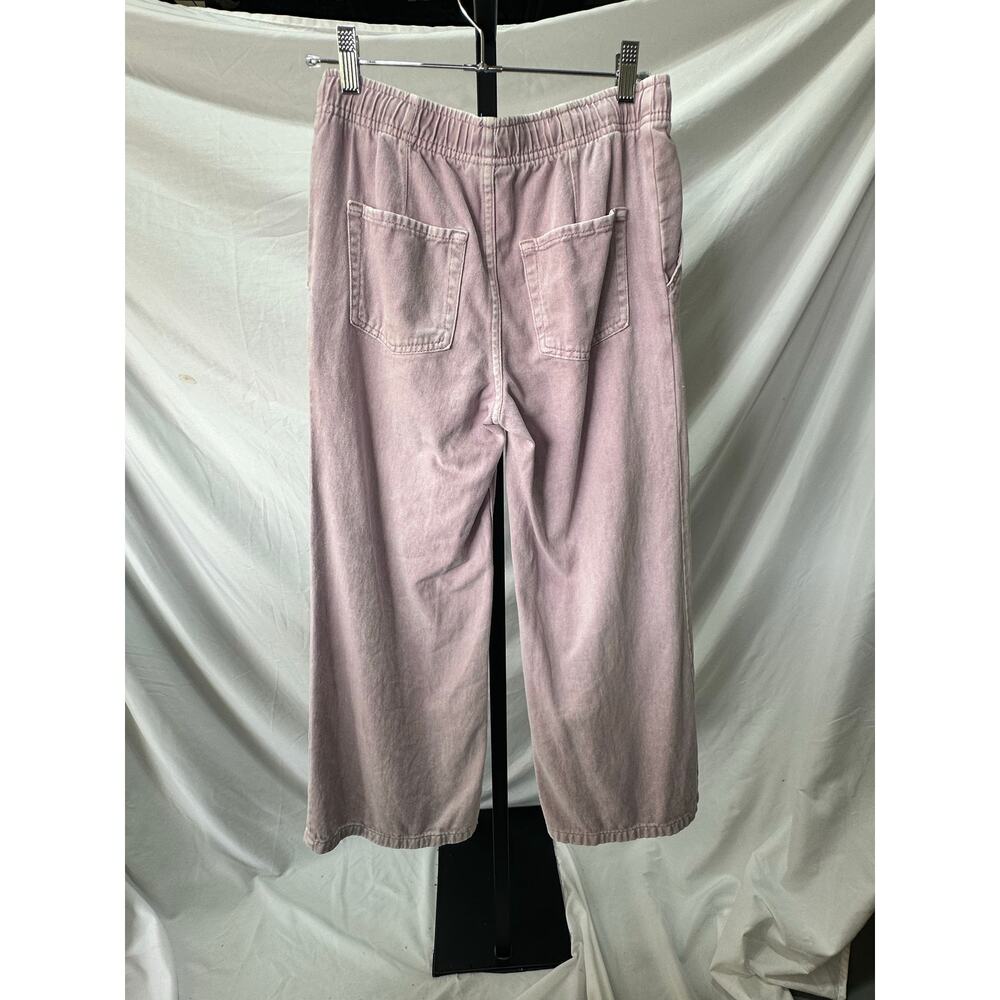 Cat & Jack Girls Lavender Denim Wide Leg Pants Drawstring 4 Pocket Kids Size 14 - Picture 3 of 5